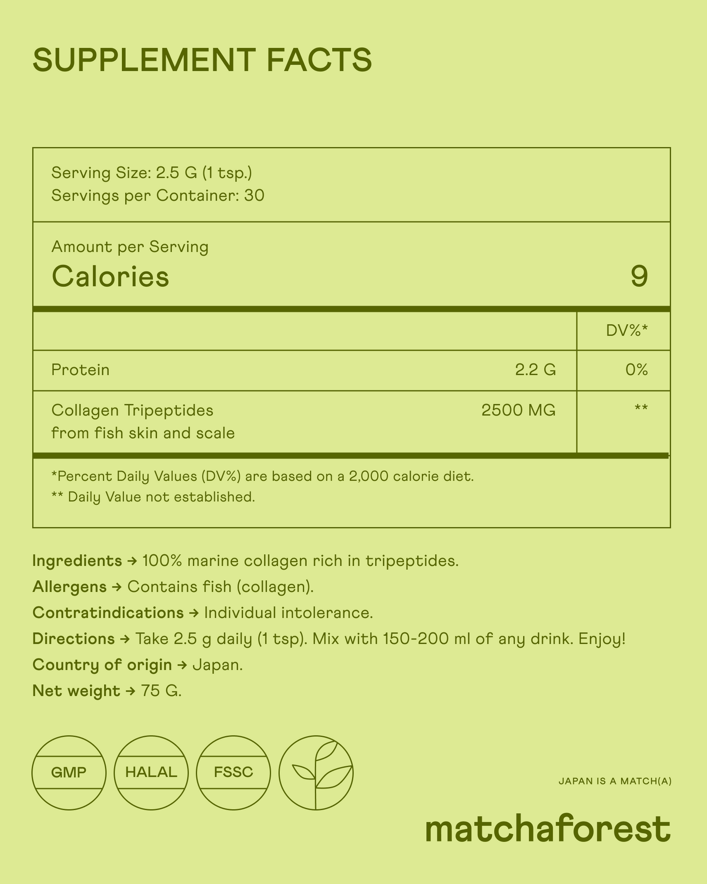 Tripeptide Marine Collagen for Skin, Hair, Bones & Joints – Made in Japan