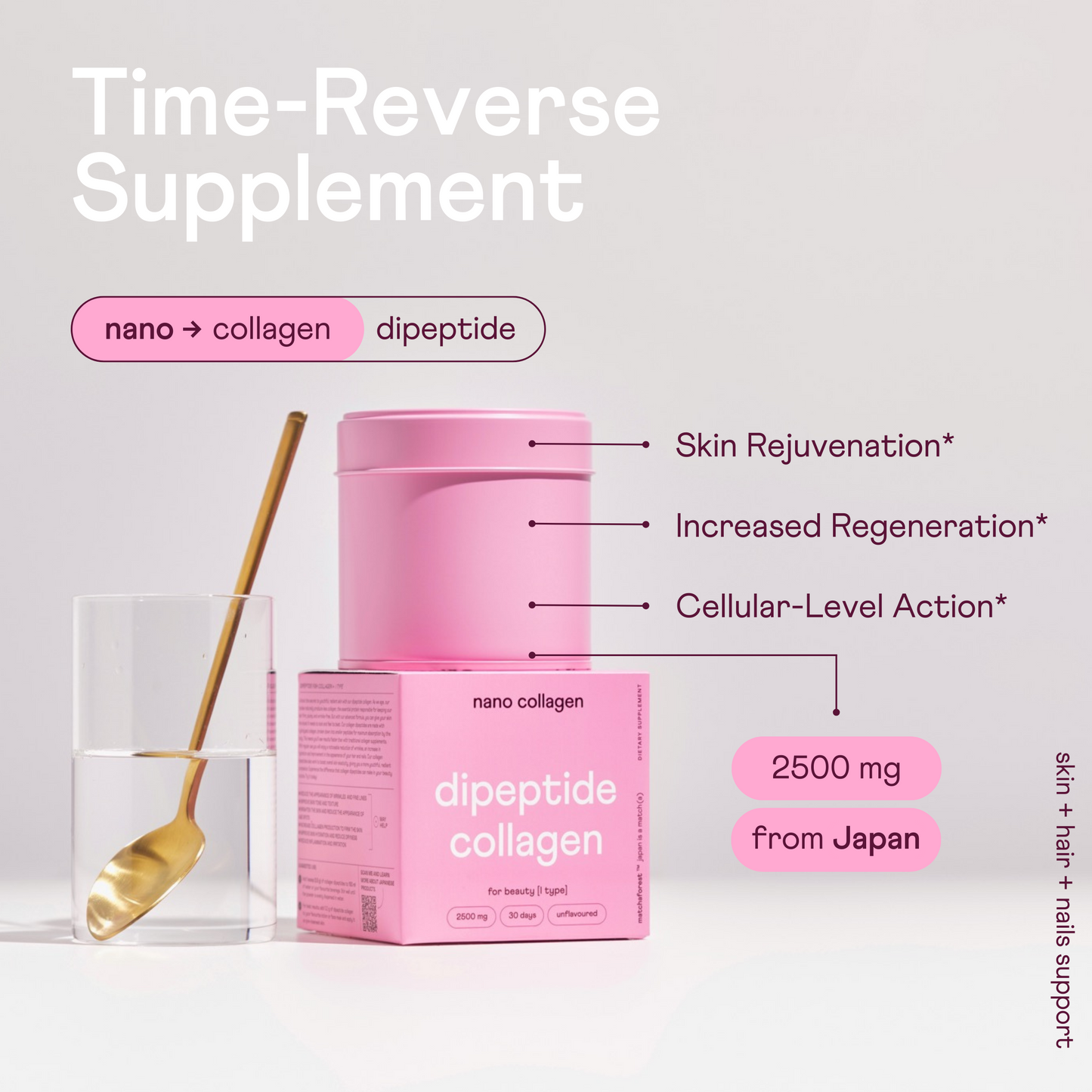 Dipeptide Marine Collagen for Skin, Hair & Nails – Made in Japan