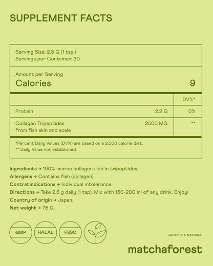 Tripeptide Marine Collagen for Skin, Hair, Bones & Joints – Made in Japan